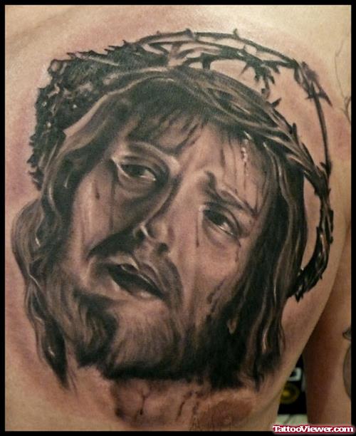 Awesome Jesus Tattoo On Left Chest