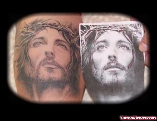 Attractive Jesus Tattoo On Arm