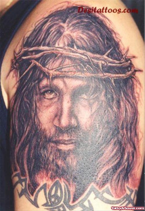Amazing Jesus Head Tattoo