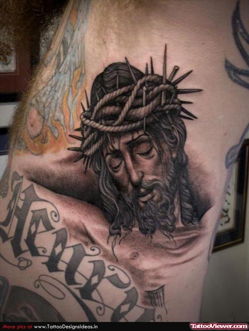 Religious Barbed Head Jesus Tattoo