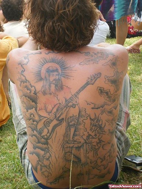 Jesus Tattoo on Full Back