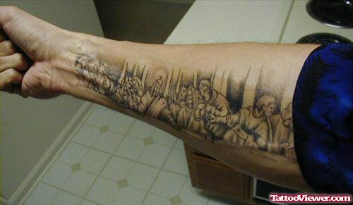 Beautiful Jesus Tattoo On Right Forearm