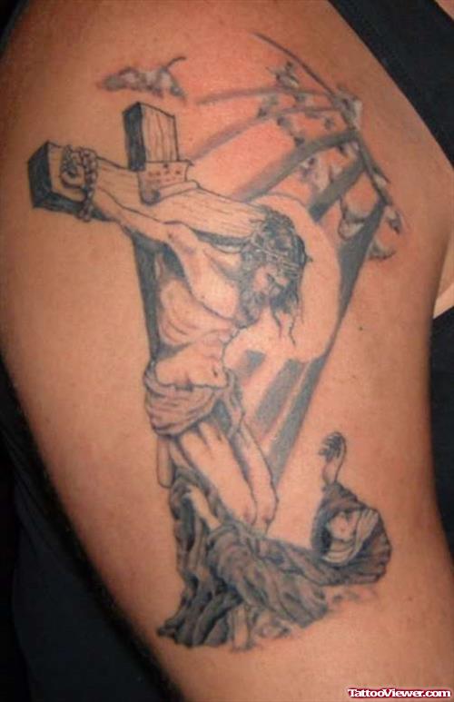 Cross and Jesus Tattoo