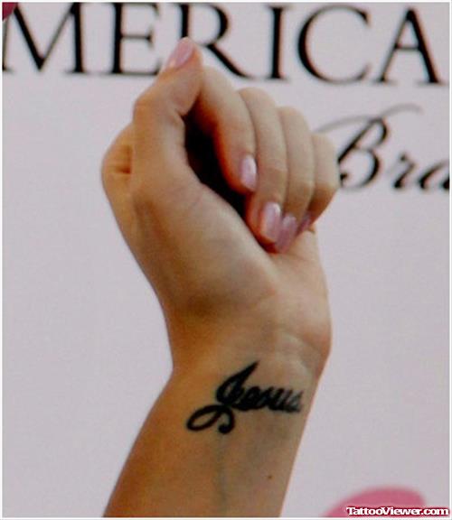 Jesus Tattoo On Left Wrist