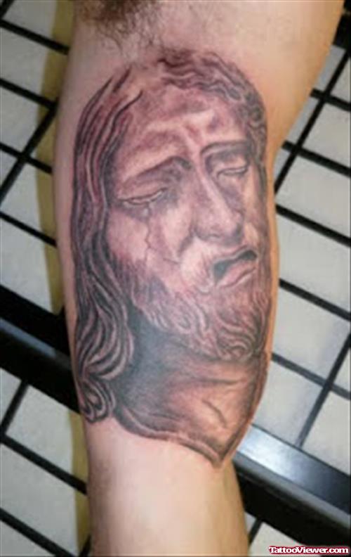 Jesus Tattoo on Left Bicep
