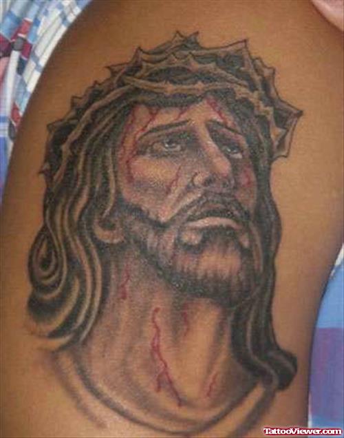 Jesus Christ Head Tattoo
