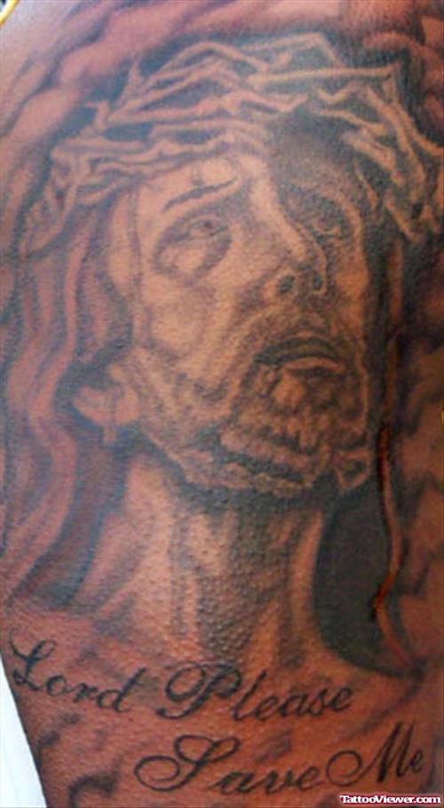 Lord Please Save Me Jesus Tattoo