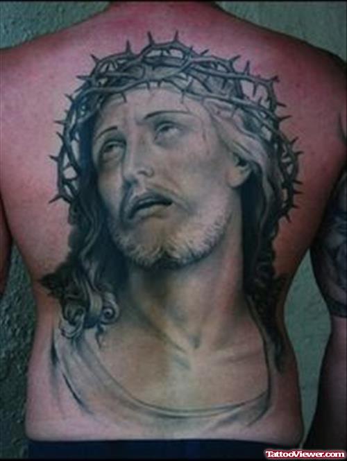 Jesus Tattoo On Back Body