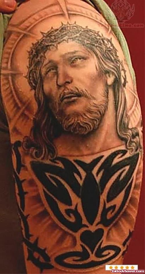 Tribal Jesus Tattoo Design