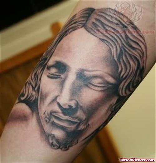 Jesus Sleeping Face Tattoo