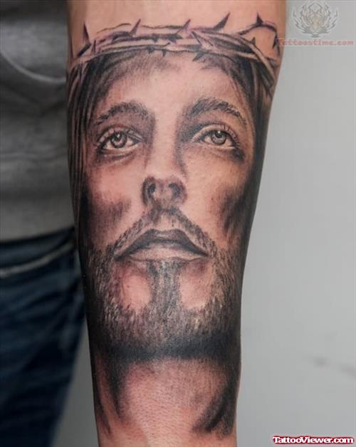Jesus Tattoo On Forearm