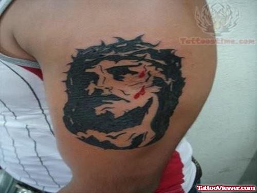 Heartening Jesus Tattoo For Bicep