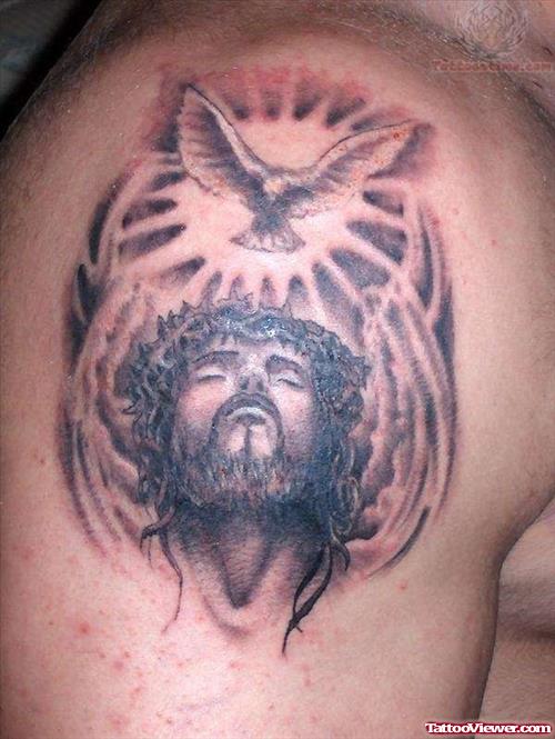 Famous Jesus Shoulder Tattoo