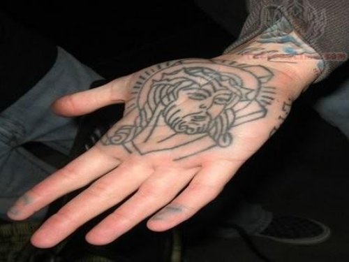 Jesus On the Hand - Jesus Tattoo