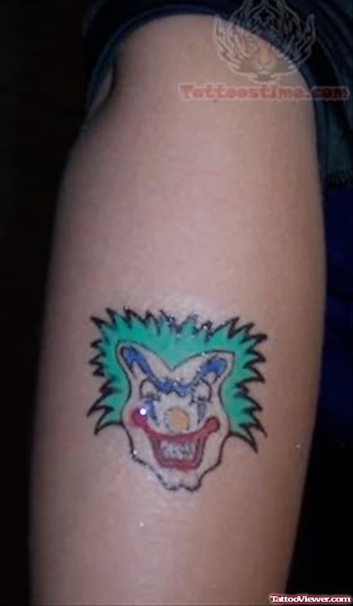 Joker Clown Tattoo on Shoulder