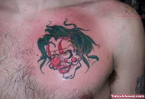Joker Clown Tattoo On Chest