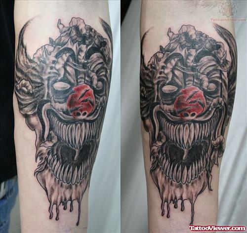 Red Nose Joker Tattoo