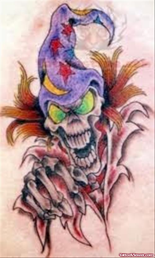 Laughing Joker Skull Tattoo