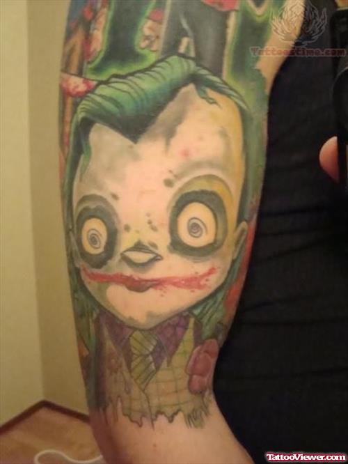 Joker Tattoo On Muscles