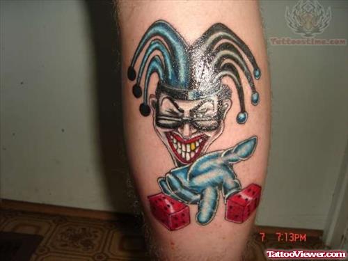 Joker Rolling Dice Tattoo