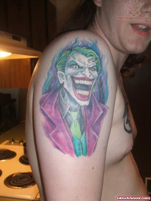 Joker Tattoo On Shoulder