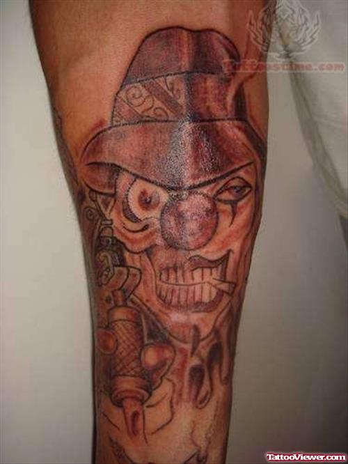 Half Skull Half Joker Tattoo