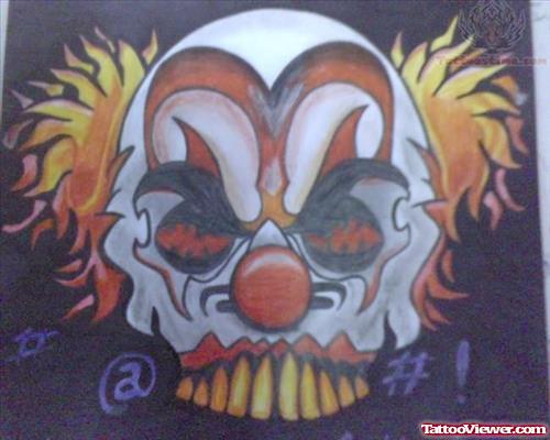 Joker Clown Head Tattoo