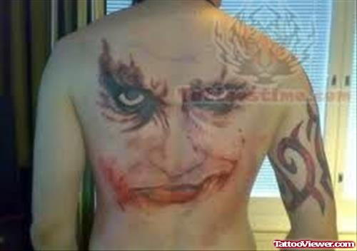 Large Joker Tattoo on Back