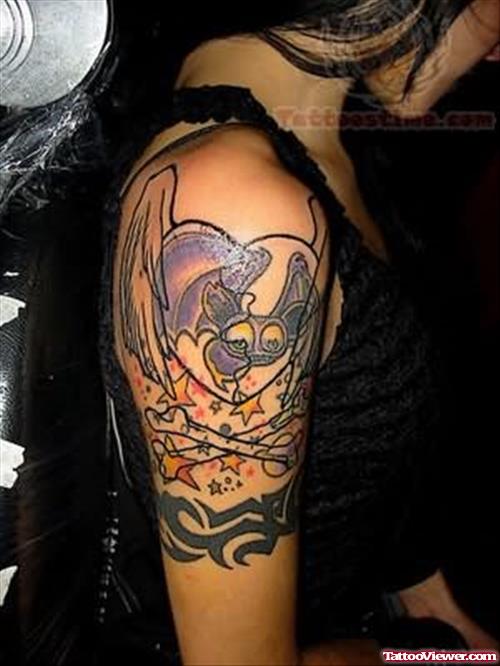 Modern Joker Tattoo On Shoulder