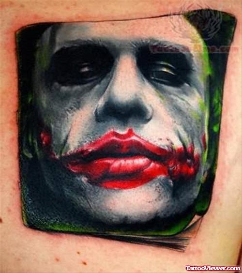 Red Lips Joker Tattoo