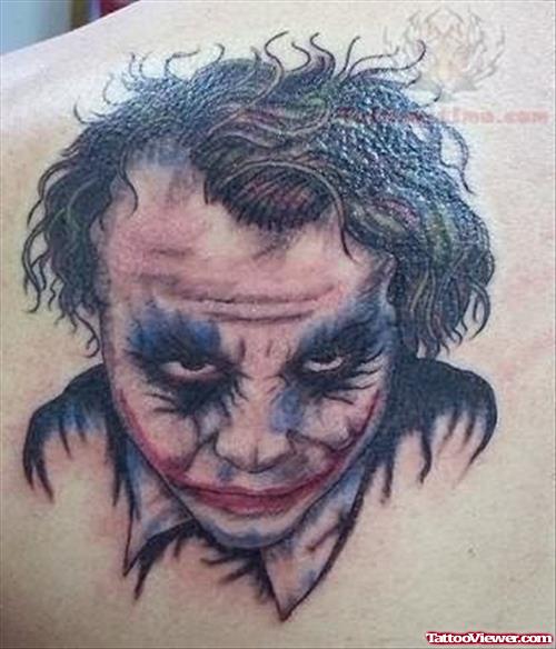 Joker Back Shoulder Tattoo