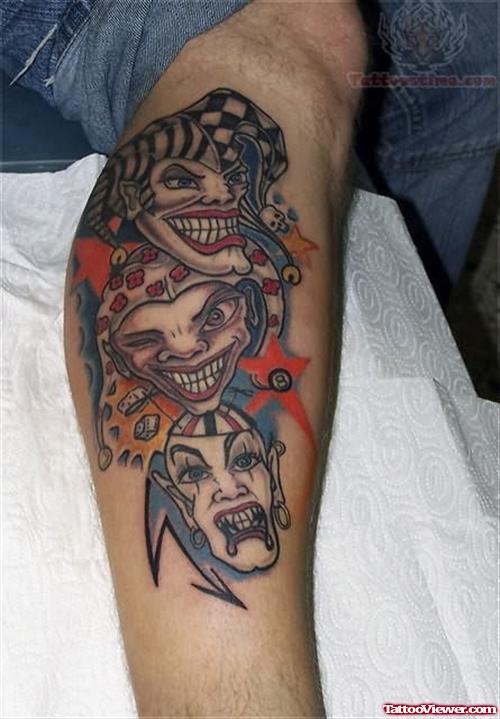 Joker Tattoos On Leg