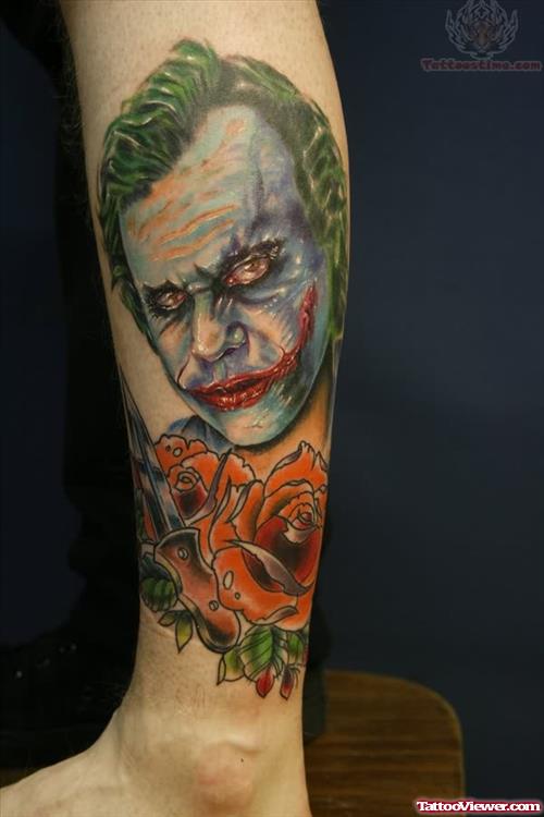 Joker Face Tattoo For Arm