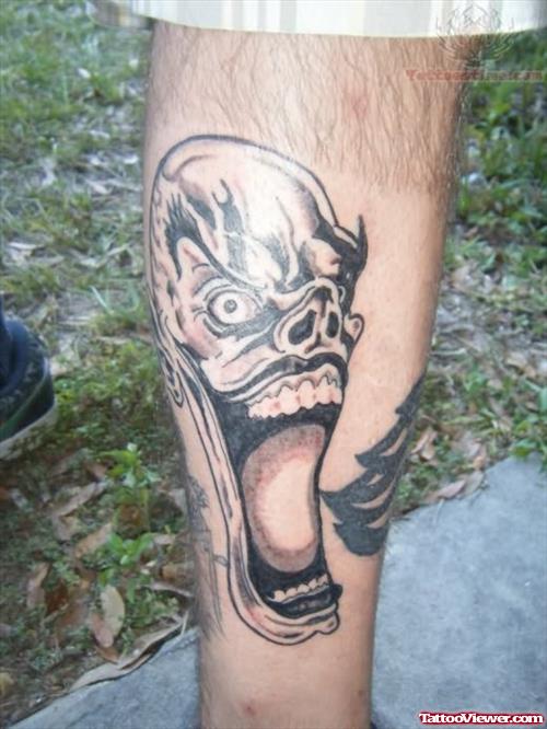 Awesome Joker Tattoo Design on Leg