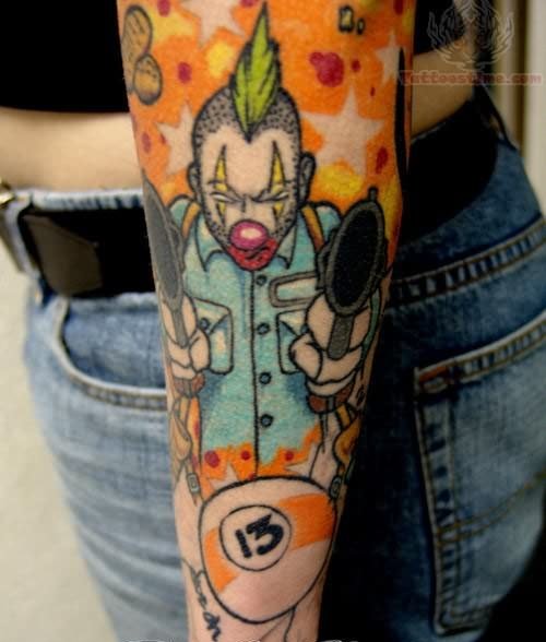 Color Joker Tattoo On Arm