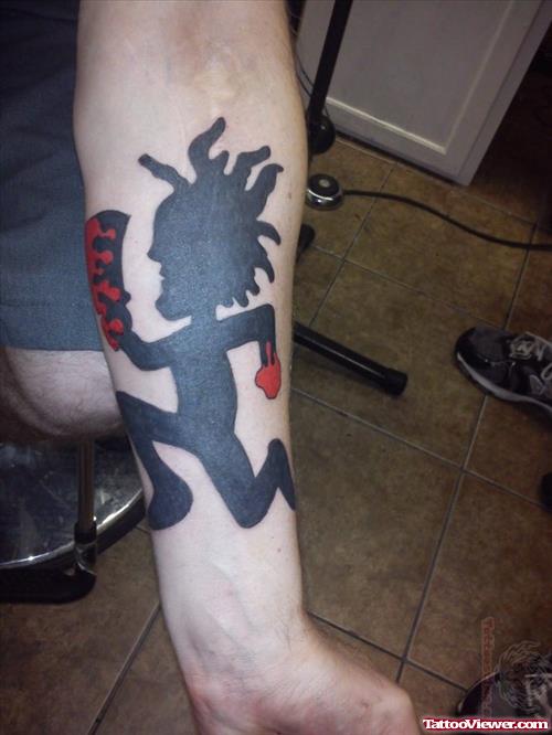 ICP Juggalo Black Ink Tattoo On Arm