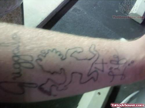 Juggalo Outline Tattoo On Wrist