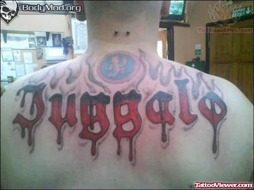 Flaming Juggalo Tattoo On Back