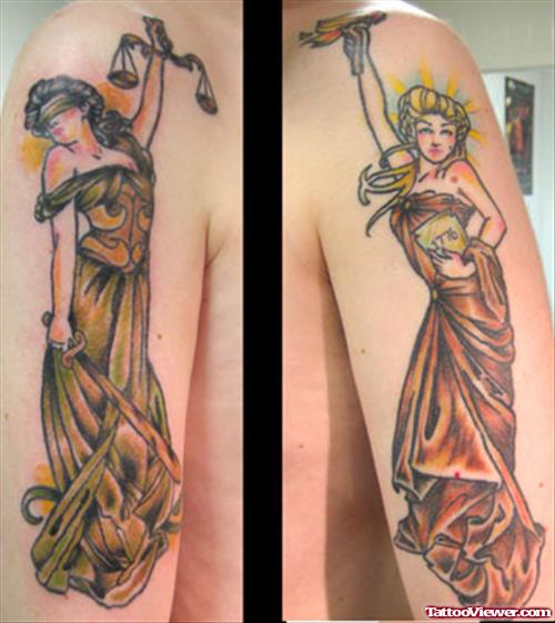 Justice Tattoo On Sleeve