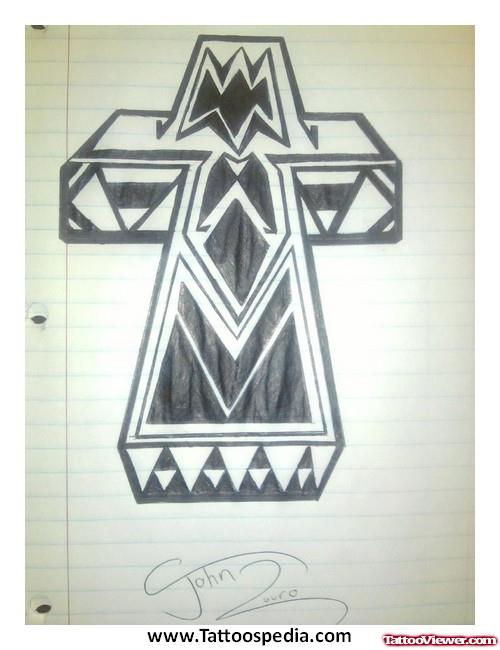 Justice Cross Tattoo Design