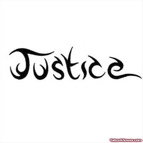 Black Ink Justice Tattoo Design