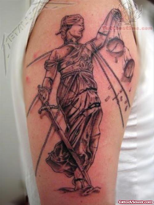 Justice Half Sleeve Tattoo