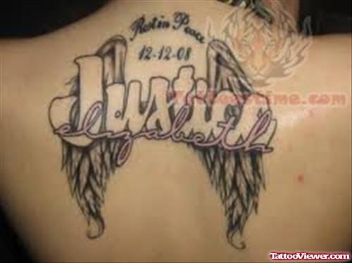 Angel Wings Justice Tattoo