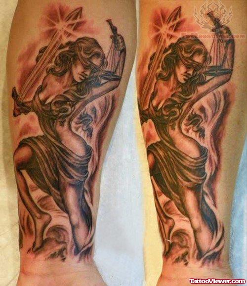 Justice Tattoo On Arm