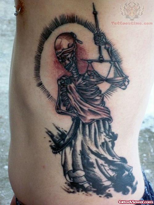 Lady Justice Skeleton Tattoo