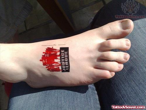 Justice Tattoo On Foot