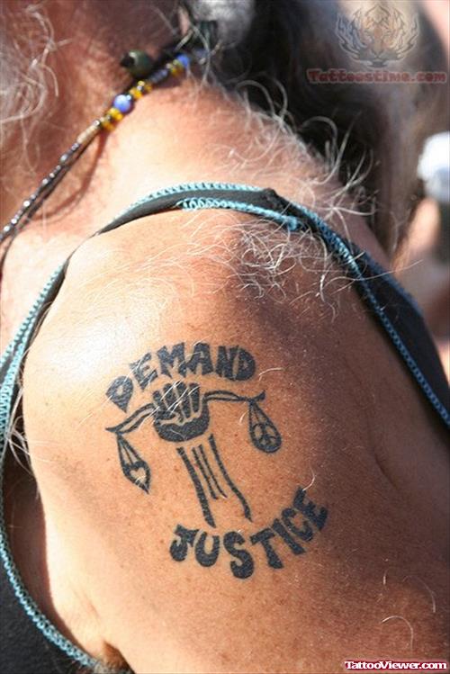 Justice Tattoo For Shoulder