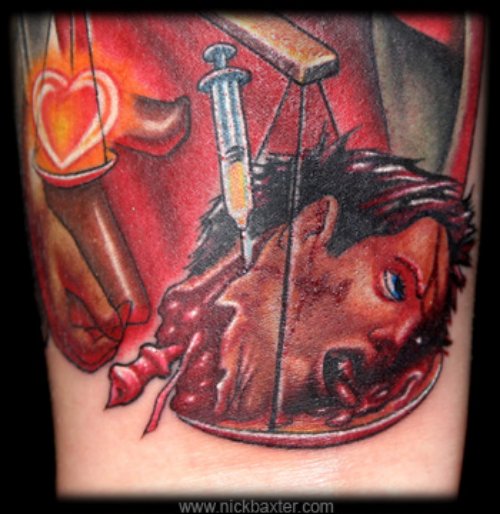 Colored Killed Justice Tattoo