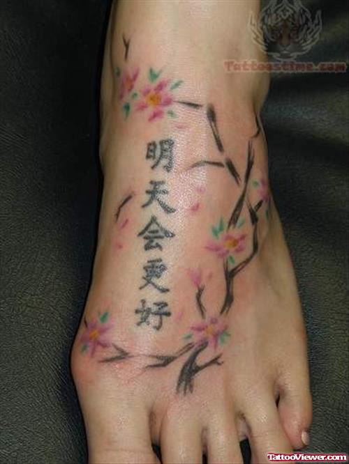 Kanji Symbol Tattoos On Foot