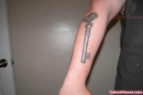Skeleton Key Tattoo On Arm